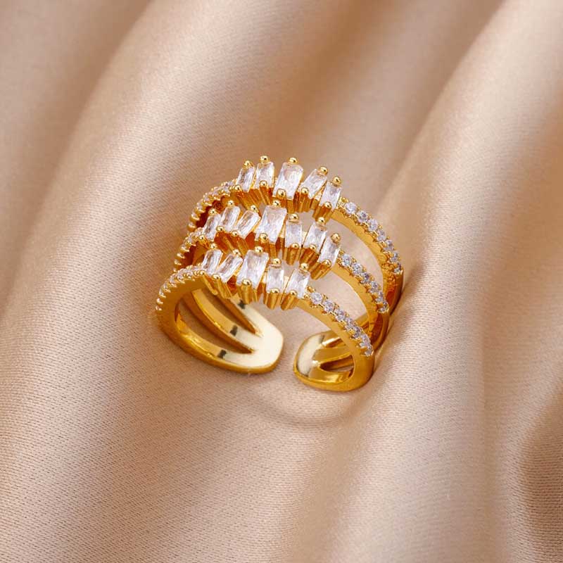 Verstellbare offene Ringe zum Stapeln und Schichten von Schmuck