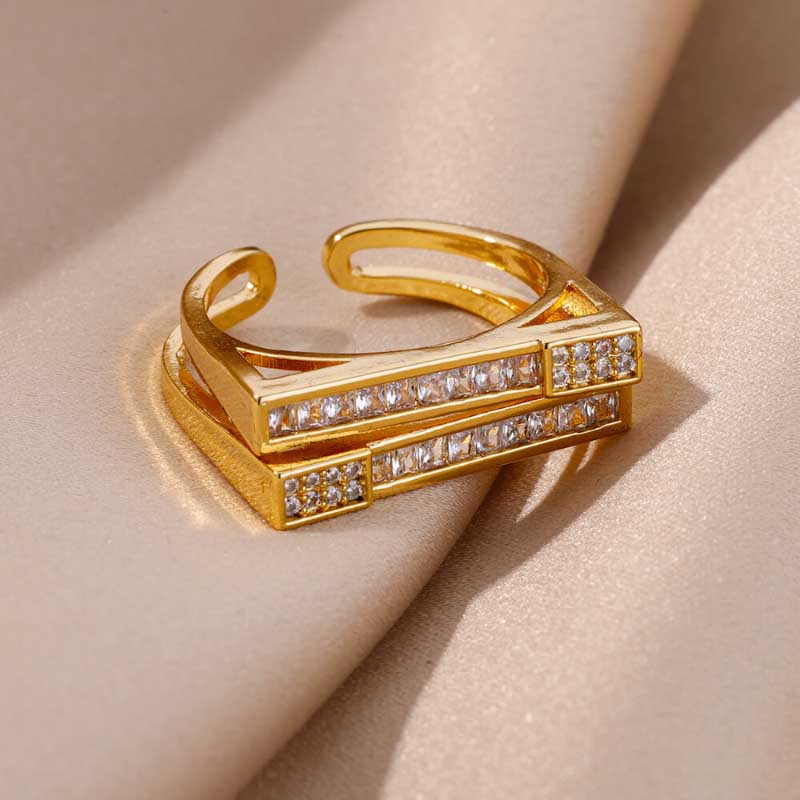 Verstellbare offene Ringe zum Stapeln und Schichten von Schmuck
