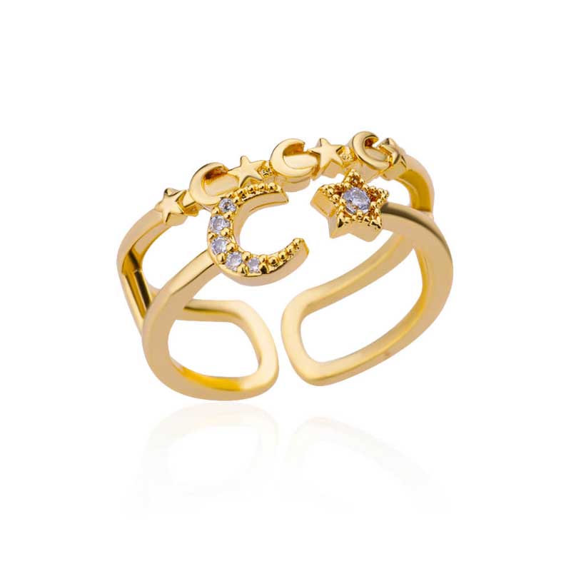 Stapelbare und verstellbare minimalistische Ringkollektion aus Gold und Silber