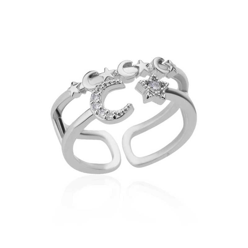 Stapelbare und verstellbare minimalistische Ringkollektion aus Gold und Silber