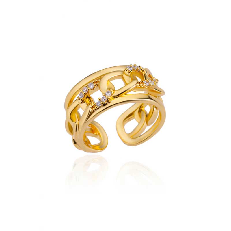 Stapelbare und verstellbare minimalistische Ringkollektion aus Gold und Silber