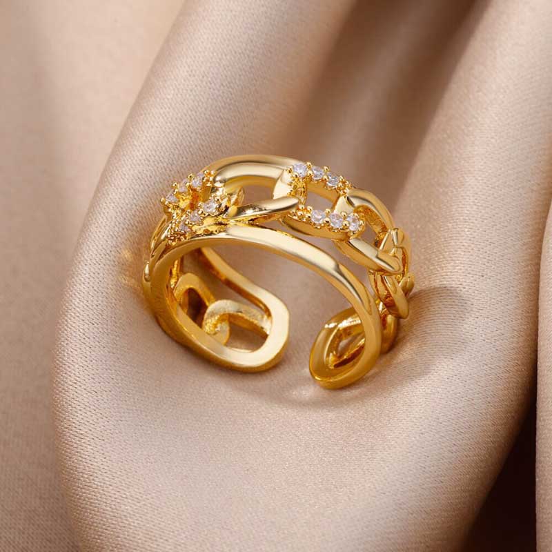 Edelstahl Vintage Stapelring Kollektion