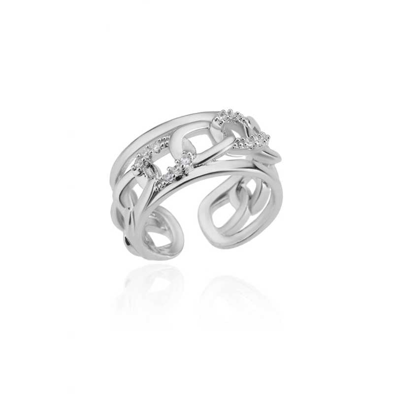 Stapelbare und verstellbare minimalistische Ringkollektion aus Gold und Silber