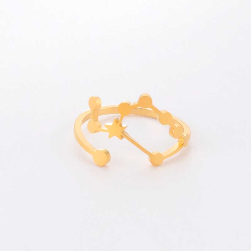 Minimalistische verstellbare Ringe aus Edelstahl mit Sternbild