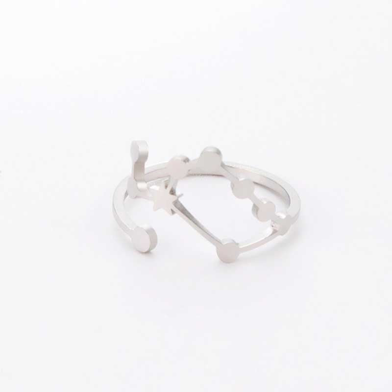 Minimalistische verstellbare Ringe aus Edelstahl mit Sternbild