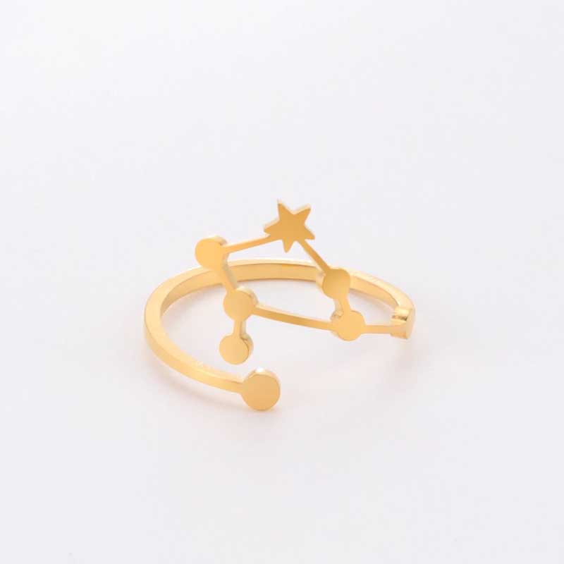 Minimalistische verstellbare Ringe aus Edelstahl mit Sternbild
