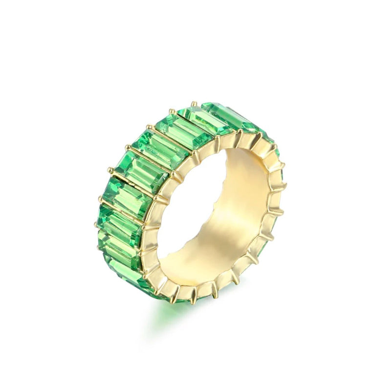 Bunte Ringe mit Zirkonia-Dekor für Damen (vergoldet)