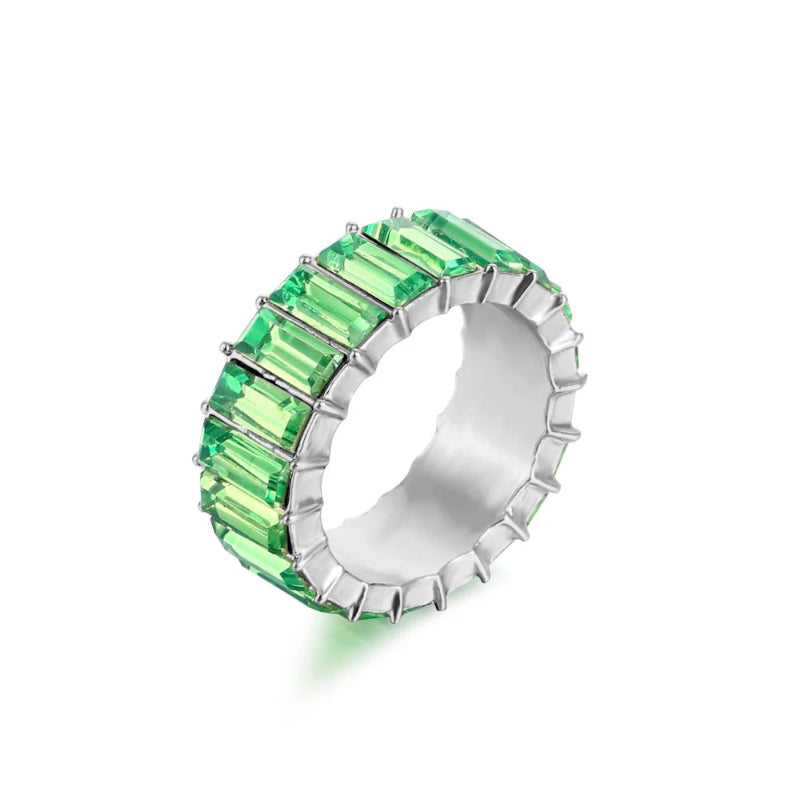 Farbenfrohe Ringe mit Zirkonia-Dekor für Damen (versilbert)