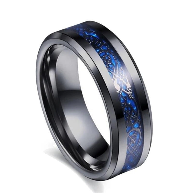 Carmiora - Keltischer Drache Blauer Ring