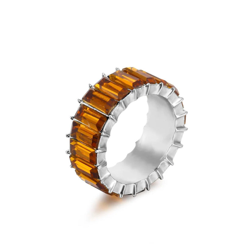 Farbenfrohe Ringe mit Zirkonia-Dekor für Damen (versilbert)