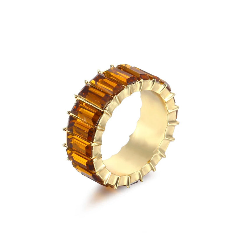 Bunte Ringe mit Zirkonia-Dekor für Damen (vergoldet)