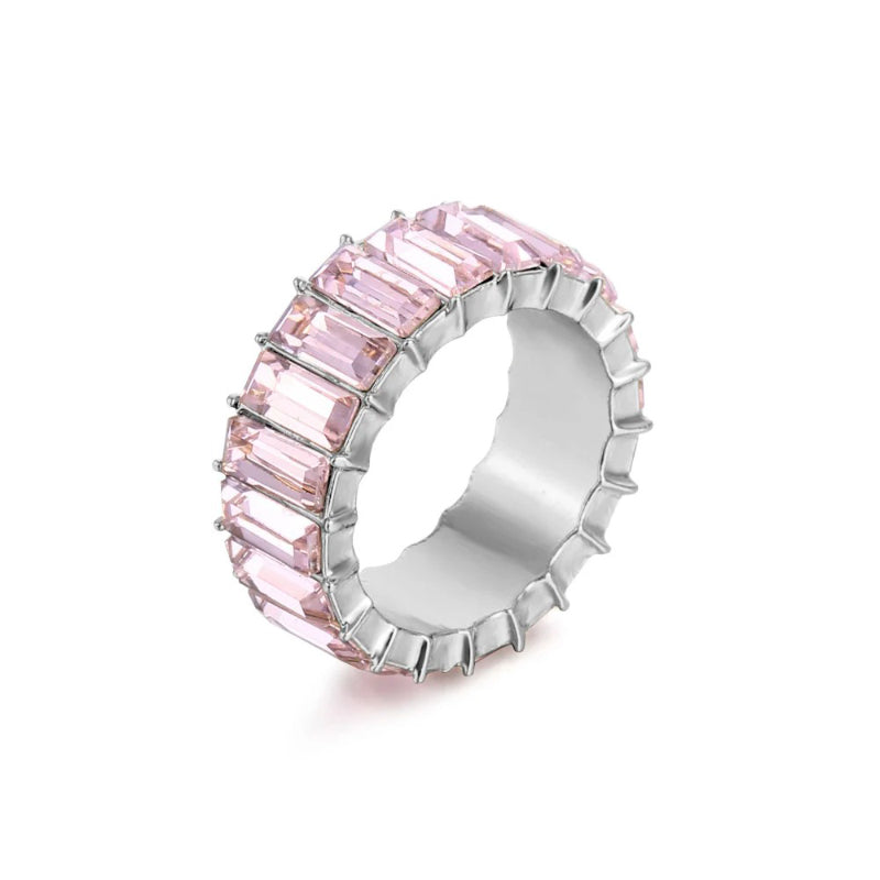 Farbenfrohe Ringe mit Zirkonia-Dekor für Damen (versilbert)