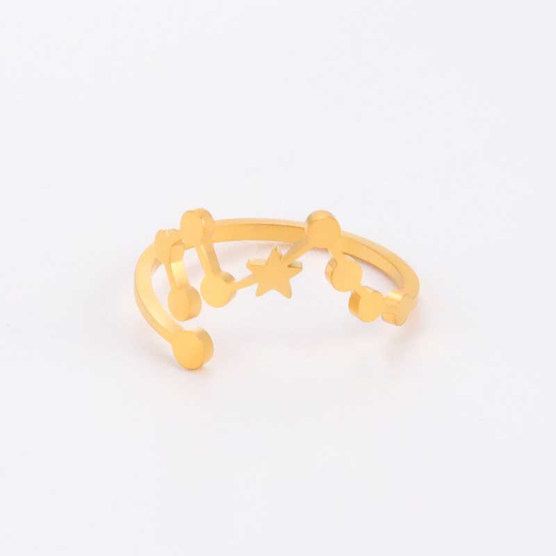Minimalistische verstellbare Ringe aus Edelstahl mit Sternbild