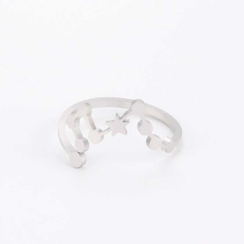Minimalistische verstellbare Ringe aus Edelstahl mit Sternbild