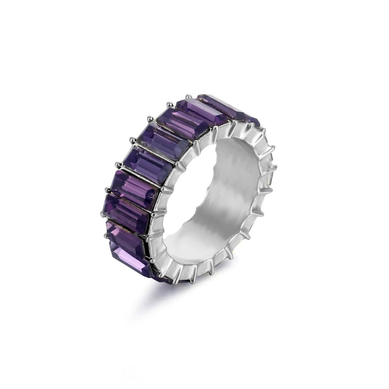 Farbenfrohe Ringe mit Zirkonia-Dekor für Damen (versilbert)