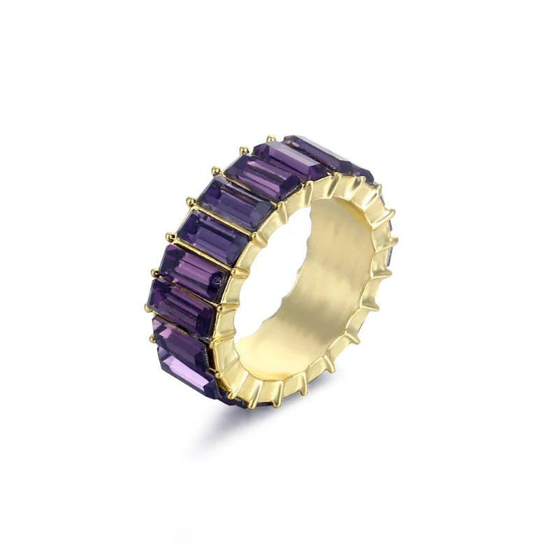 Bunte Ringe mit Zirkonia-Dekor für Damen (vergoldet)
