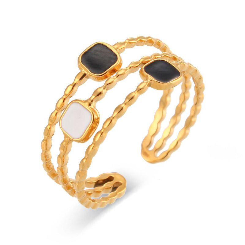 Schwarze, weiße und goldene, ausgefallene, verstellbare Moderinge