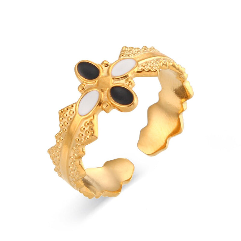 Schwarze, weiße und goldene, ausgefallene, verstellbare Moderinge