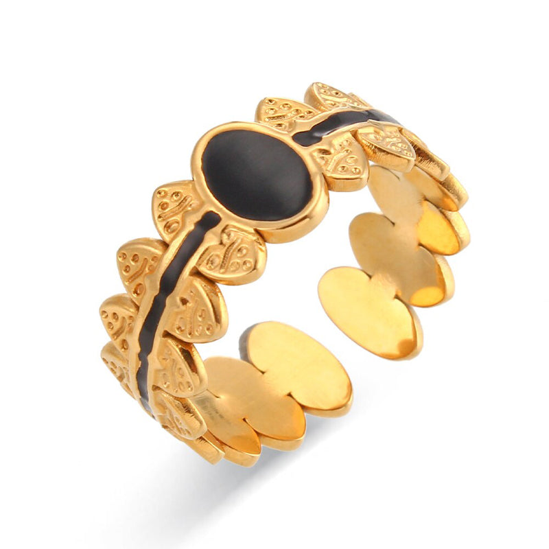 Schwarze, weiße und goldene, ausgefallene, verstellbare Moderinge
