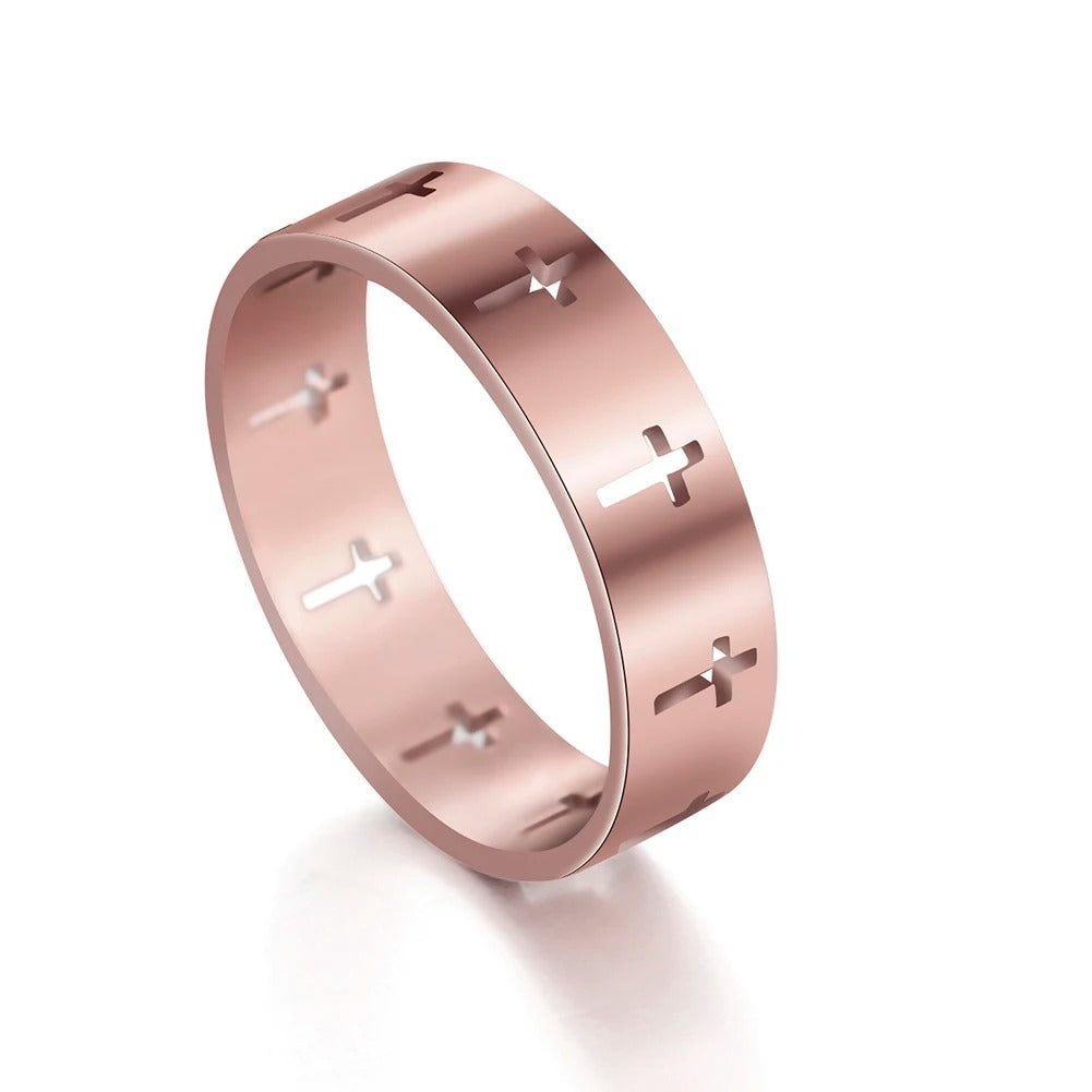 Carmiora - Frauen Hollow Cross Ring