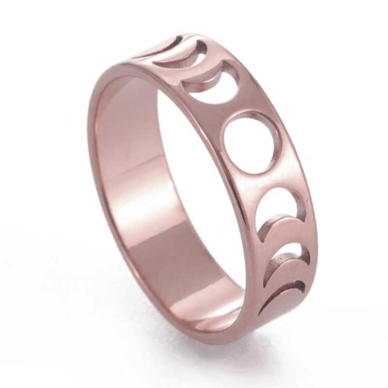 Statement-Ringe aus Edelstahl mit Mondphasen