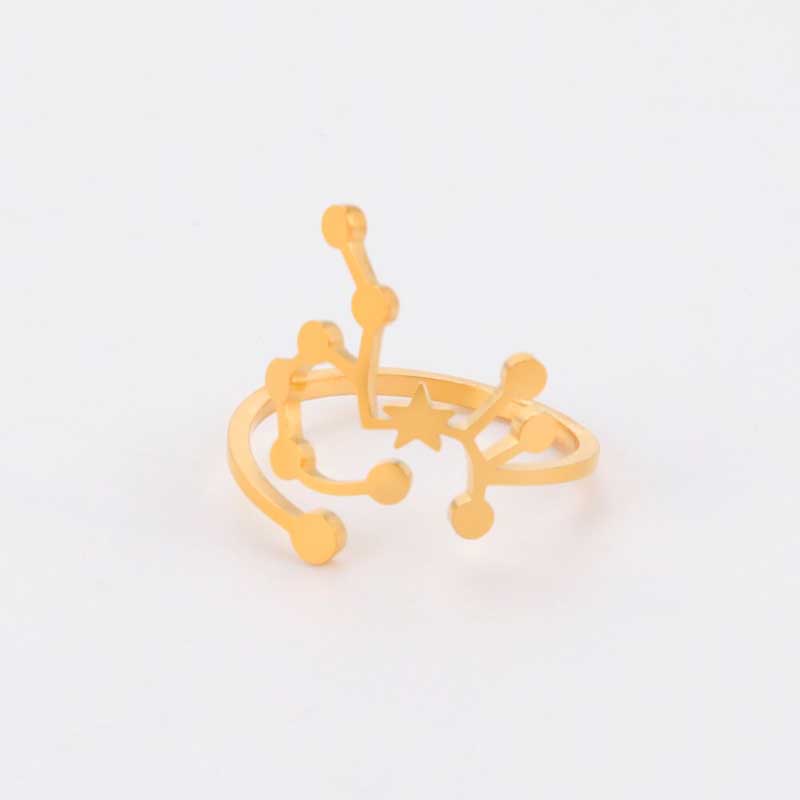 Minimalistische verstellbare Ringe aus Edelstahl mit Sternbild