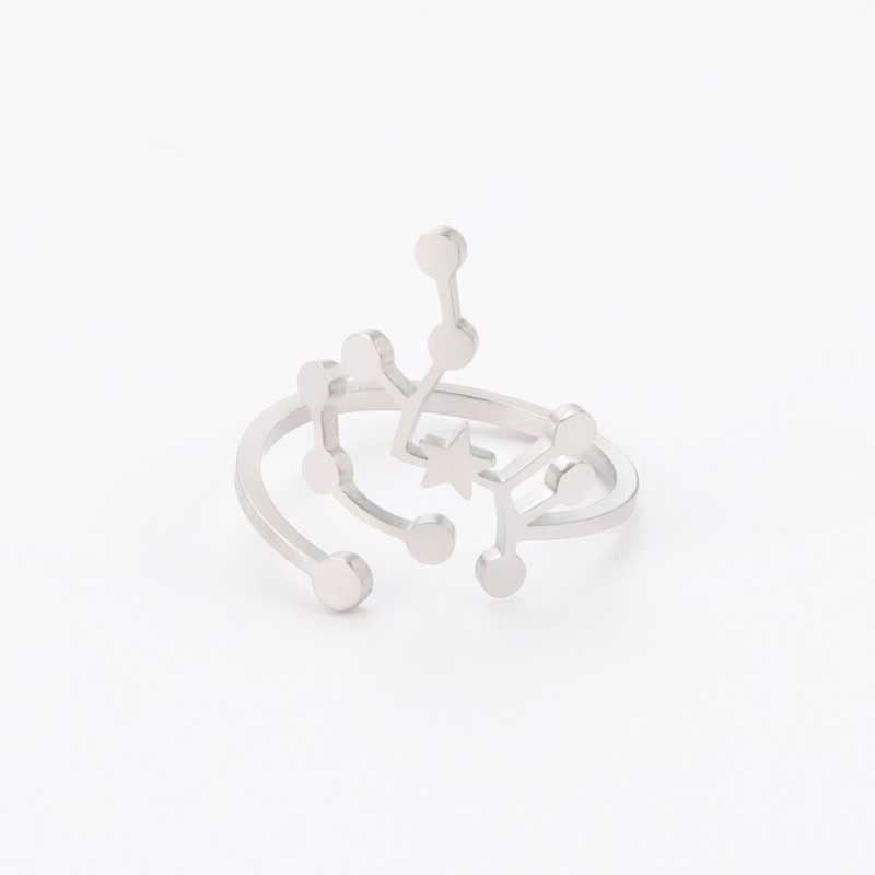 Minimalistische verstellbare Ringe aus Edelstahl mit Sternbild