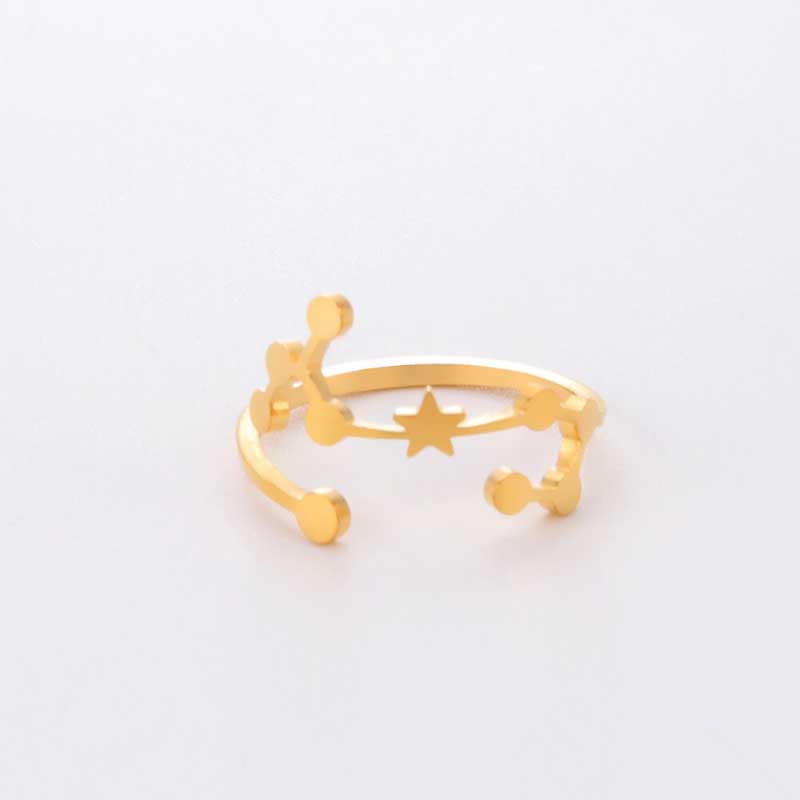 Minimalistische verstellbare Ringe aus Edelstahl mit Sternbild