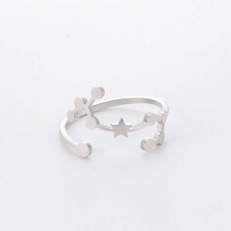 Minimalistische verstellbare Ringe aus Edelstahl mit Sternbild