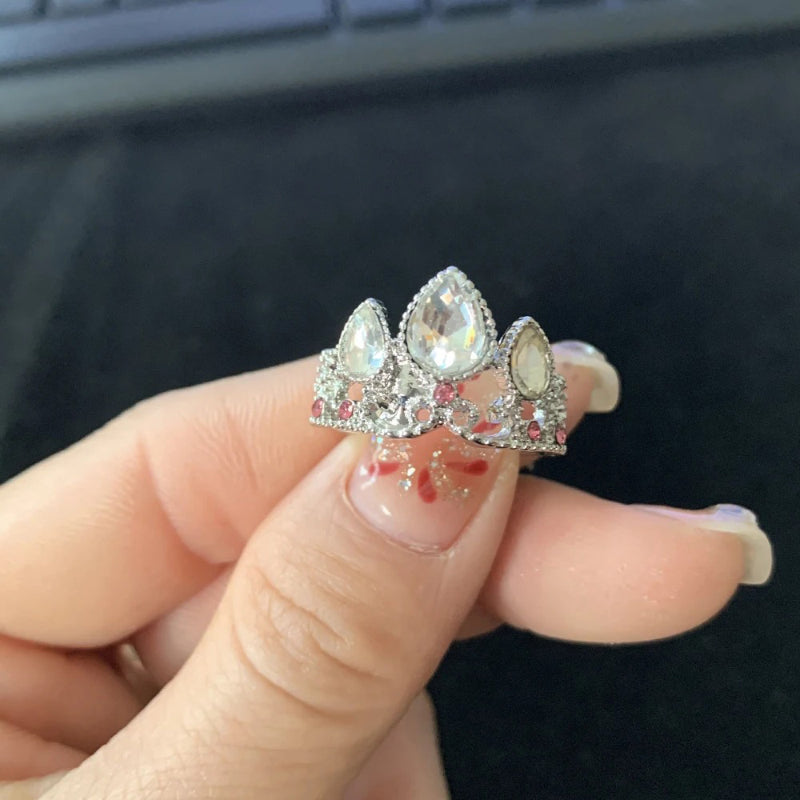 Stilvoller Prinzessinnen-Kronenring mit Strass-Inlay