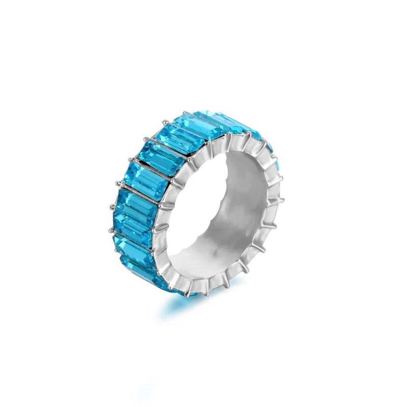 Farbenfrohe Ringe mit Zirkonia-Dekor für Damen (versilbert)