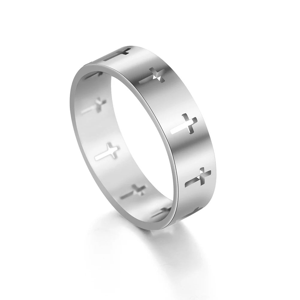 Carmiora - Frauen Hollow Cross Ring