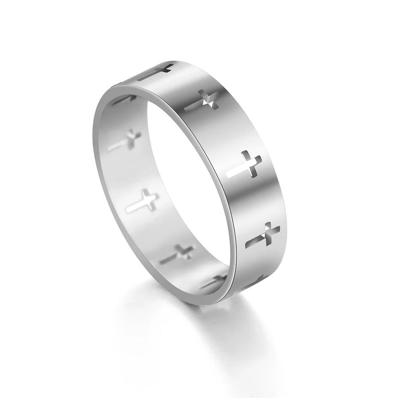 Carmiora - Frauen Hollow Cross Ring