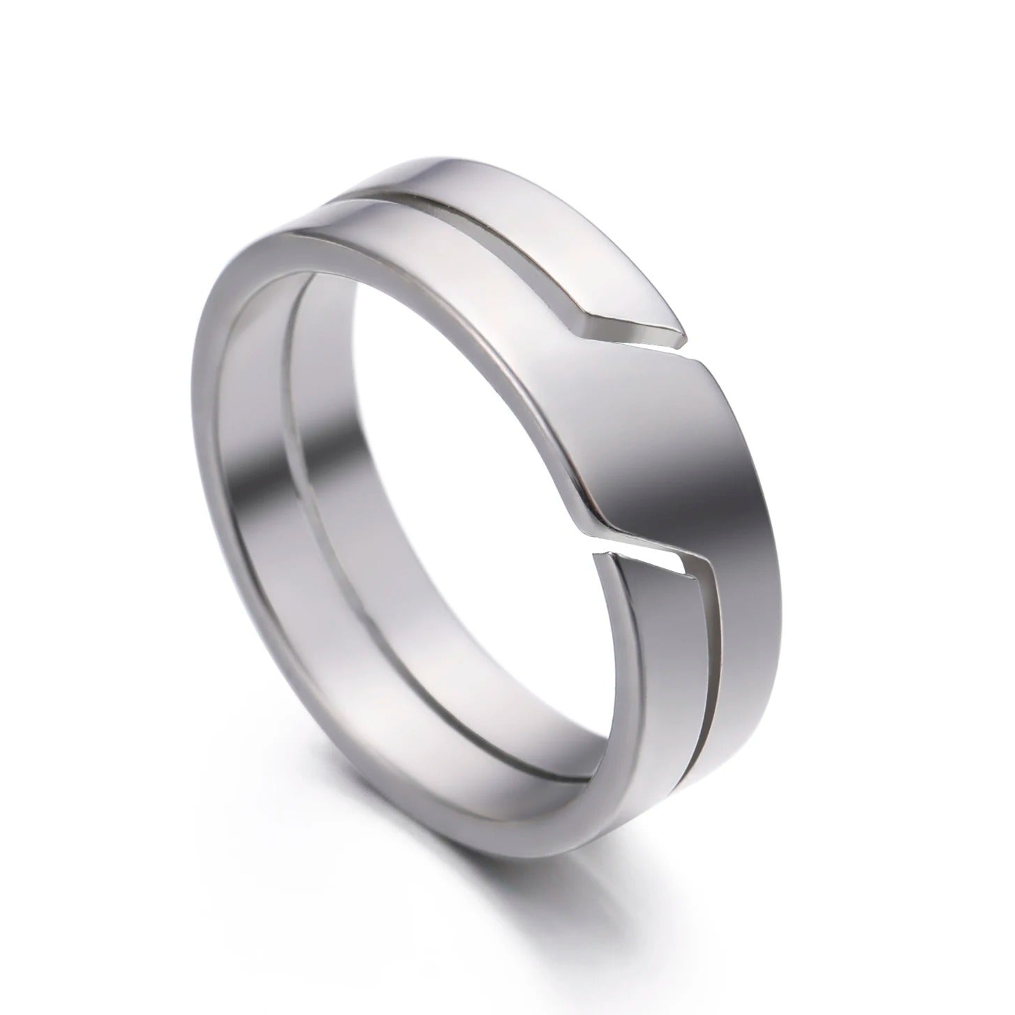 Carmiora - Polierter Stahl-Statement-Ring