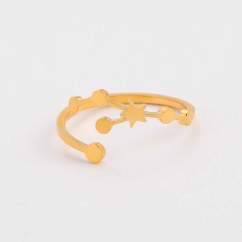 Minimalistische verstellbare Ringe aus Edelstahl mit Sternbild