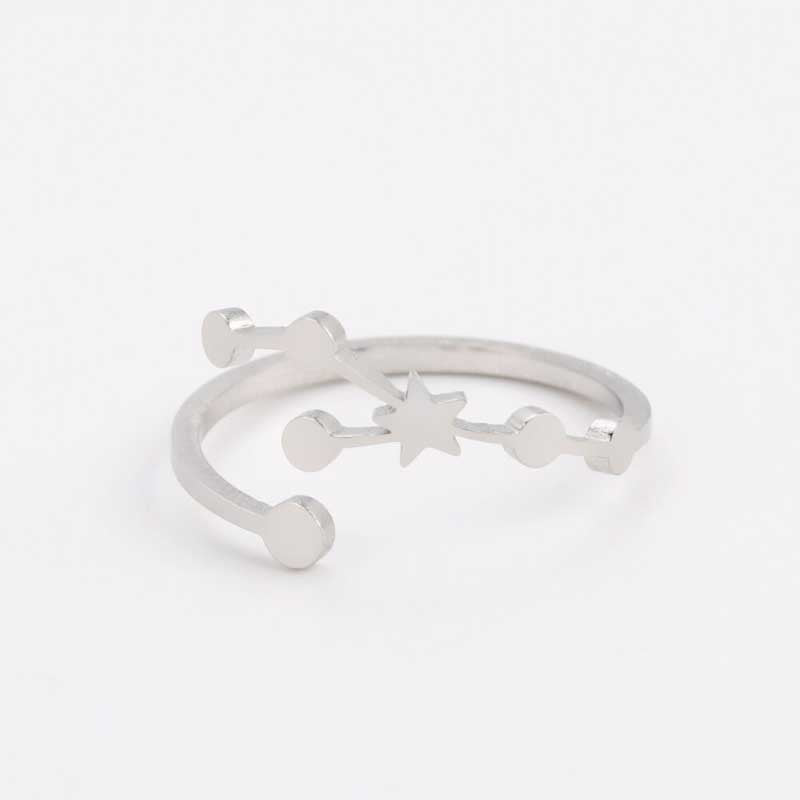 Minimalistische verstellbare Ringe aus Edelstahl mit Sternbild
