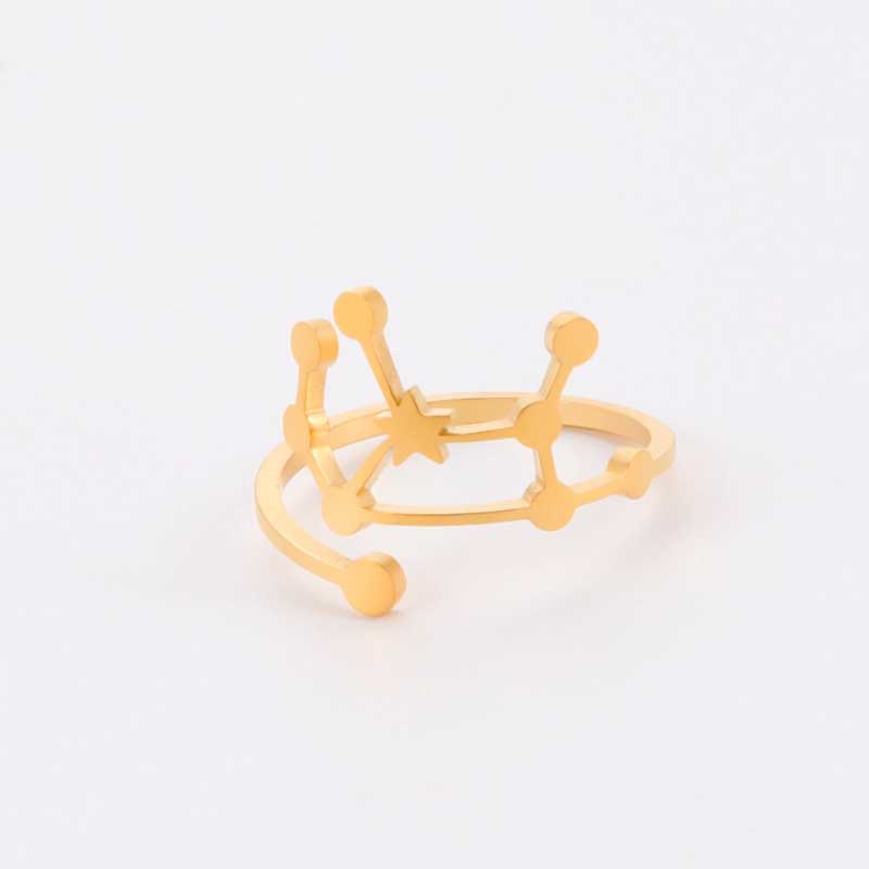 Minimalistische verstellbare Ringe aus Edelstahl mit Sternbild