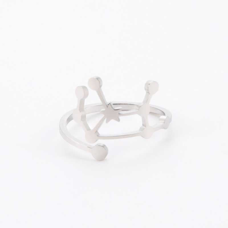 Minimalistische verstellbare Ringe aus Edelstahl mit Sternbild