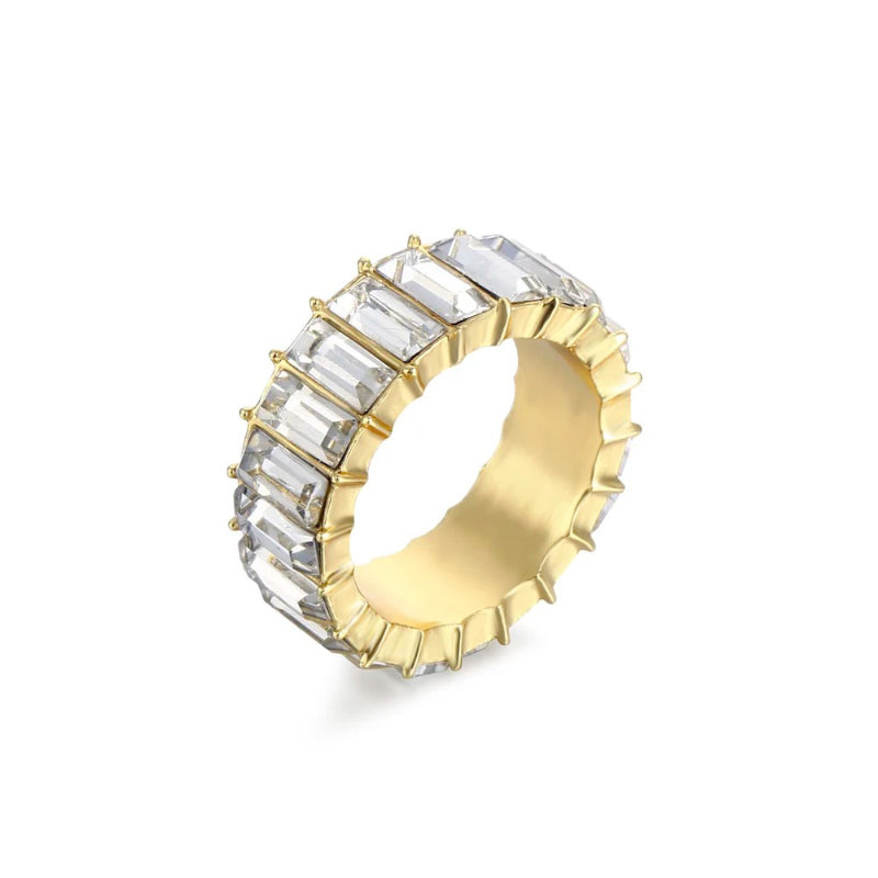 Bunte Ringe mit Zirkonia-Dekor für Damen (vergoldet)