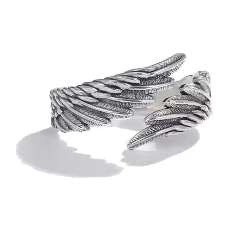 Verstellbare Ringe mit Retro-Engelsflügeln