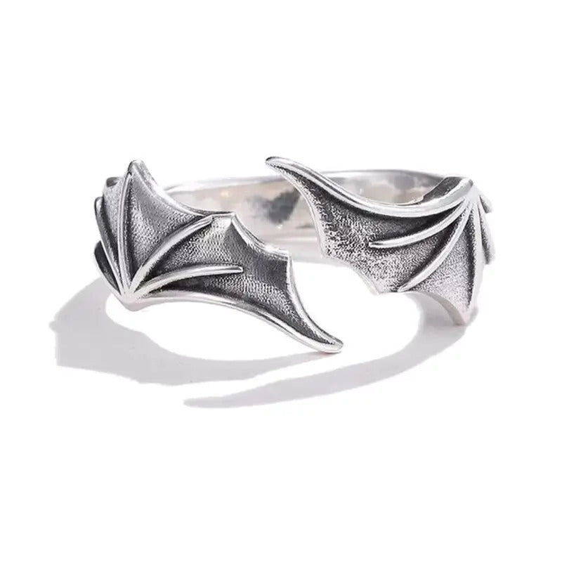 Verstellbare Ringe mit Retro-Engelsflügeln