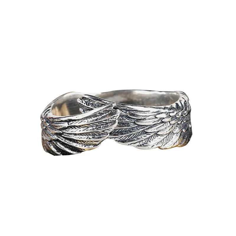 Verstellbare Ringe mit Retro-Engelsflügeln