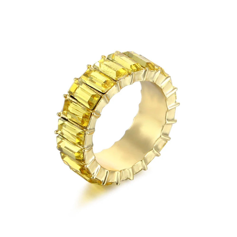 Bunte Ringe mit Zirkonia-Dekor für Damen (vergoldet)