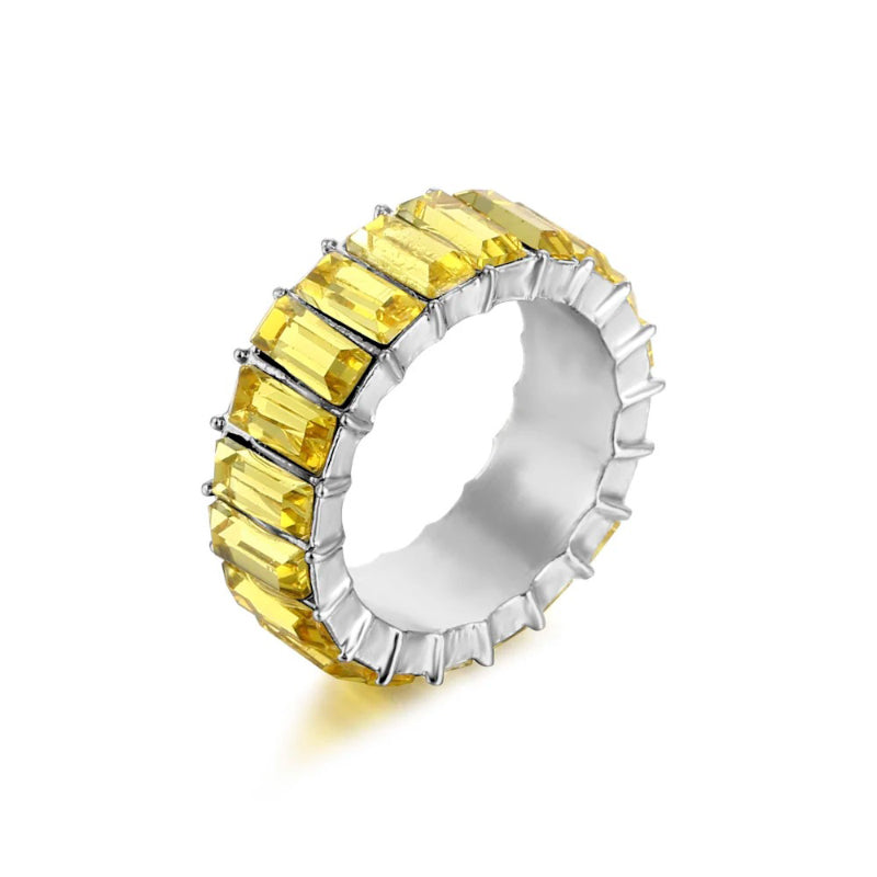 Farbenfrohe Ringe mit Zirkonia-Dekor für Damen (versilbert)