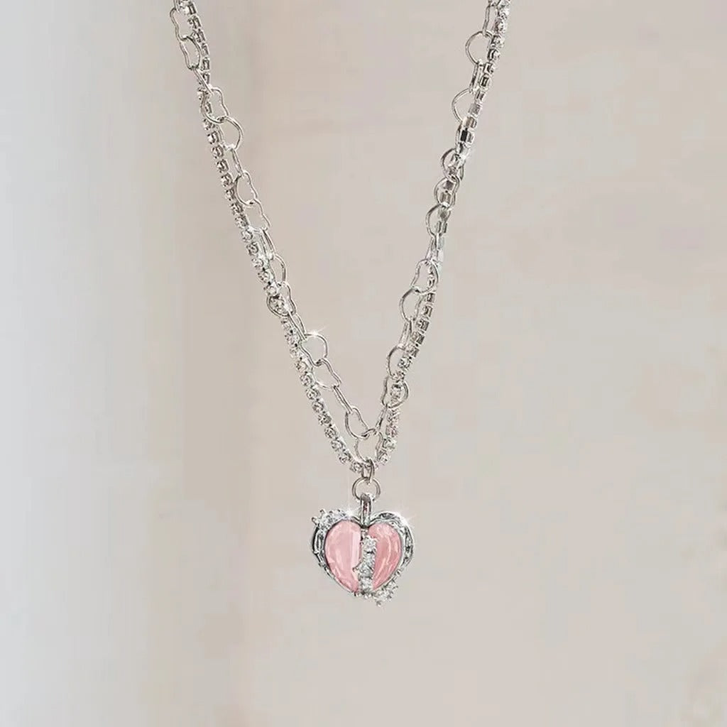 Carmiora - Glitzernde Herz-Halskette