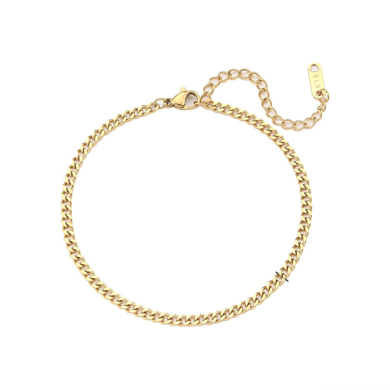 Schlichte kubanische Kettenarmband-Kollektion aus Edelstahl