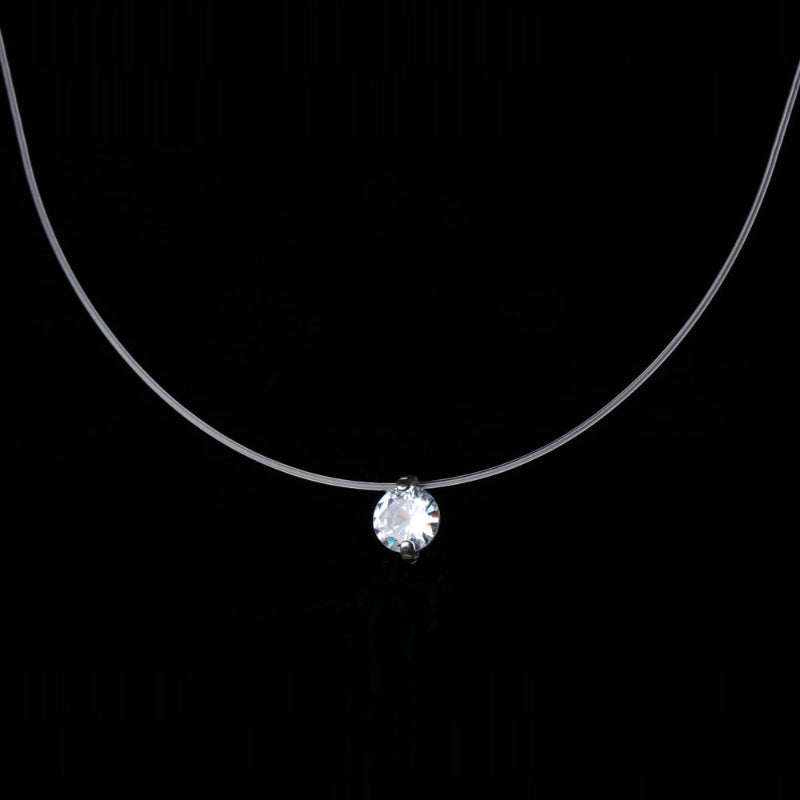 Transparente Kette mit exquisiter Halskette mit Zirkonia-Anhänger