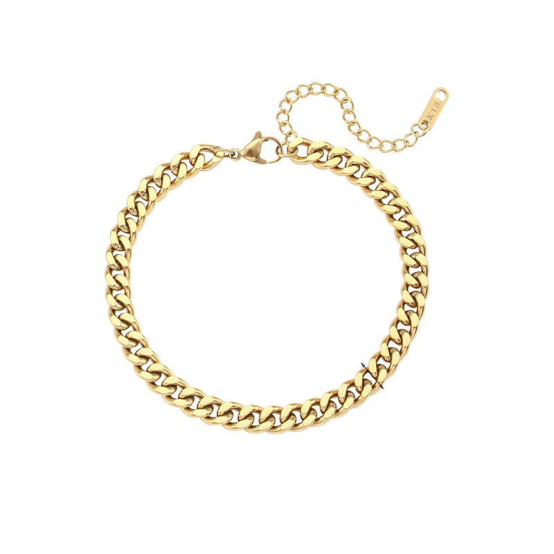 Schlichte kubanische Kettenarmband-Kollektion aus Edelstahl