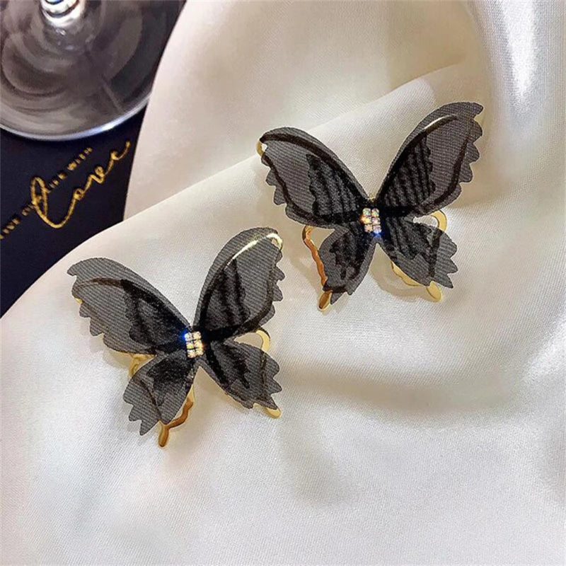 Exquisite Ohrstecker mit Schmetterlings-Motiv aus Spitze für Damen