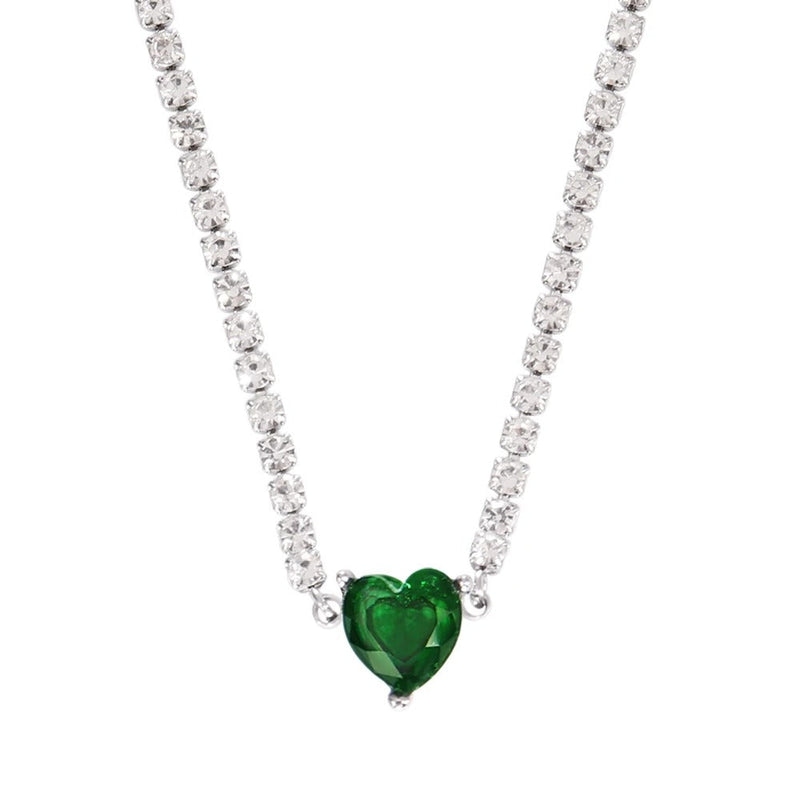 Chavri - Glitzernde Herz-Zirkon-Halskette